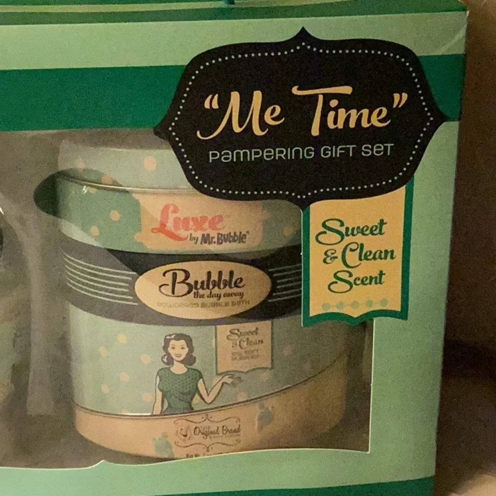Nib Luxe bath set- Me Time pampering gift set, Sweet & Clean Scent, Mr. bubble